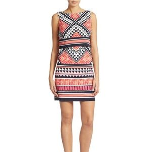 Eliza J Geo Print Popover Jersey Knit Dress